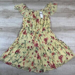 Polo Ralph Lauren Womens Yellow Floral Crinkled Cotton Dress